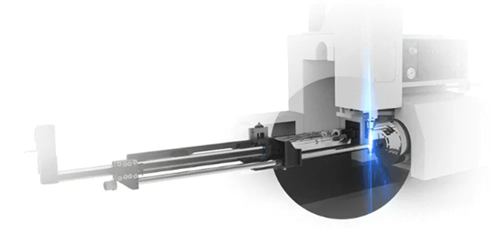 Функция защиты от брызг станка лазерной резки круглых и профильных труб LX-KG120 от компании LongxinLaser