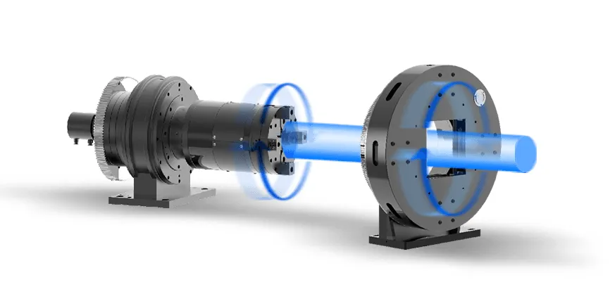 Полноходовой пневматический патрон станка лазерной резки круглых и профильных труб LX-T12 от компании LongxinLaser